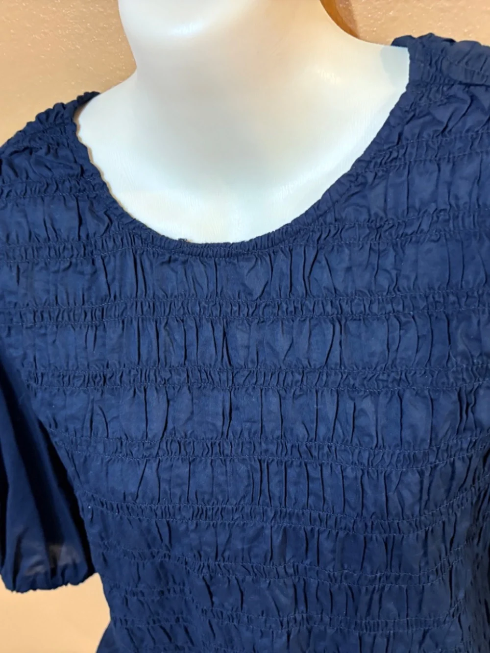NWT Old Navy Black Pintucked Blouse Top Women's L